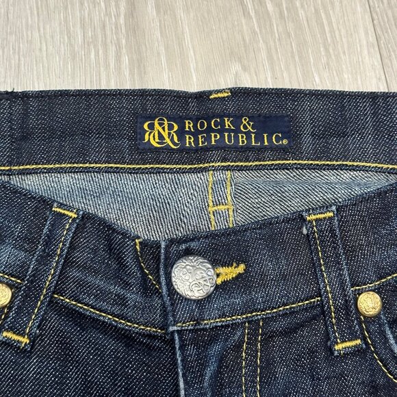 Rock & Republic Kasandra Bootcut Low Rise Embroidered Women's Jeans - Size 29x28 - Picture 6 of 9